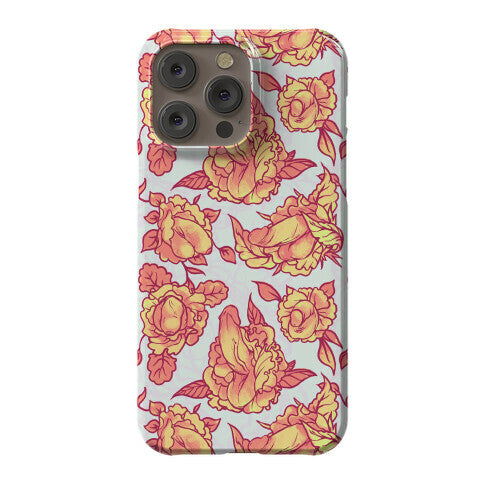 Floral Penis Pattern Orange Phone Case